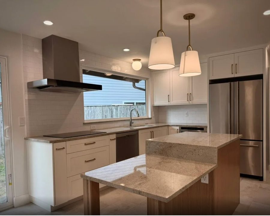 Kitchen Remodel — Granite Island & Pendant Lights